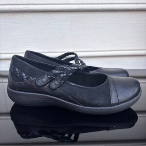 Aetrex Orthopedic Mary Janes Women 8.5 Arch Support Leather Upper Braided Strap